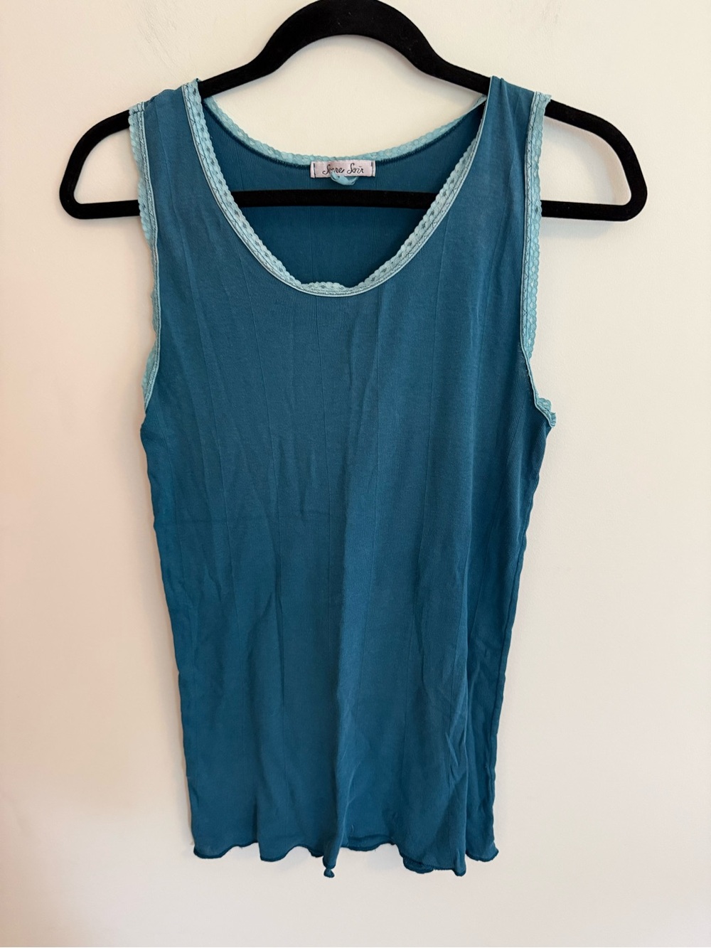Lace-Trim Tank Top + Skirt Set